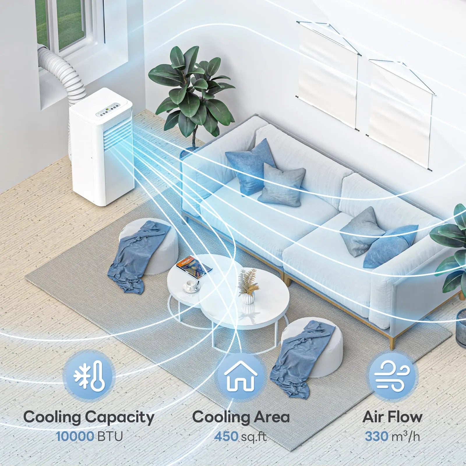Four-in-one portable air conditioner