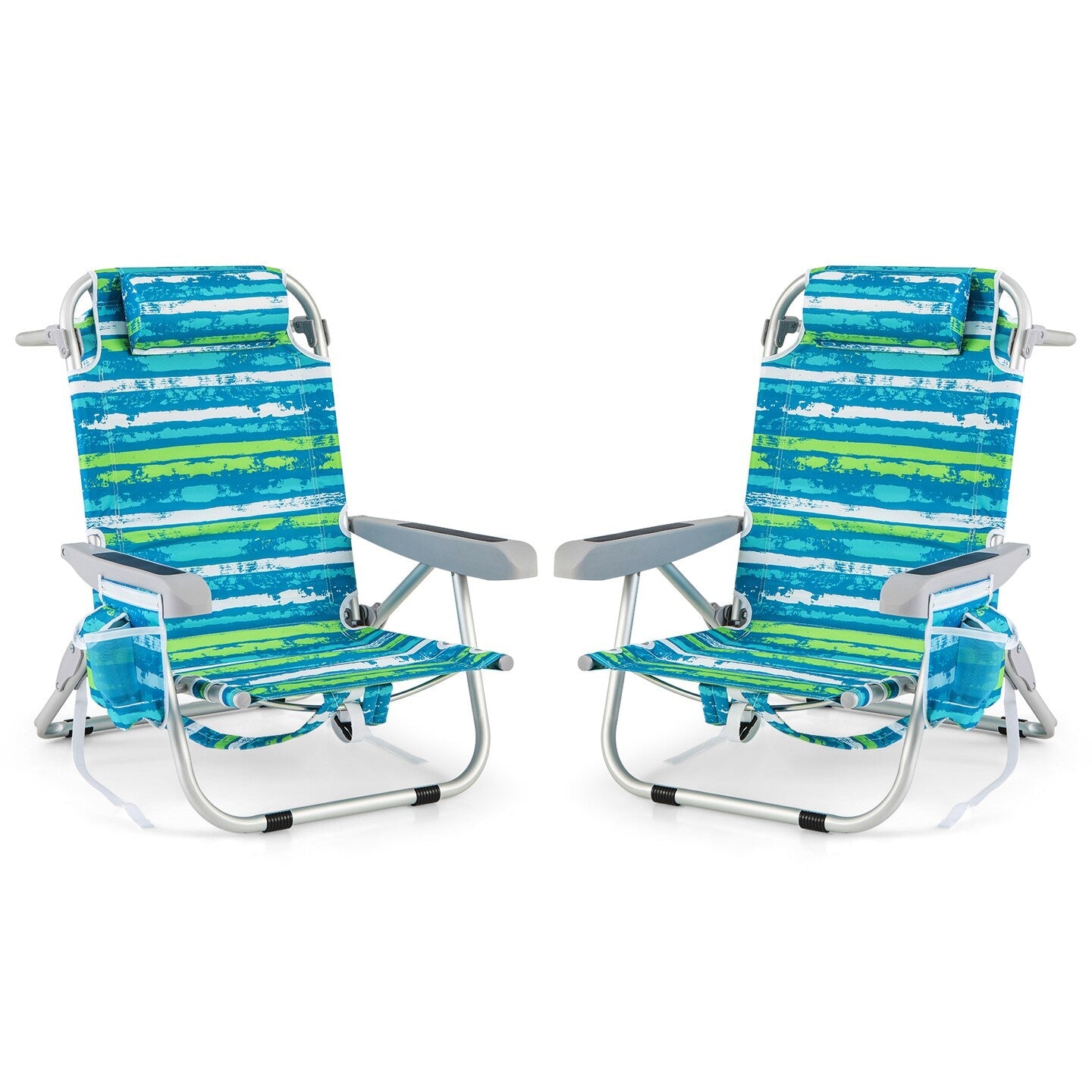 2-Pack – Reclining Beach Chairs | Lightweight, Portable, and Comfortable | Free Sun Umbrella (Special Summer Offer)