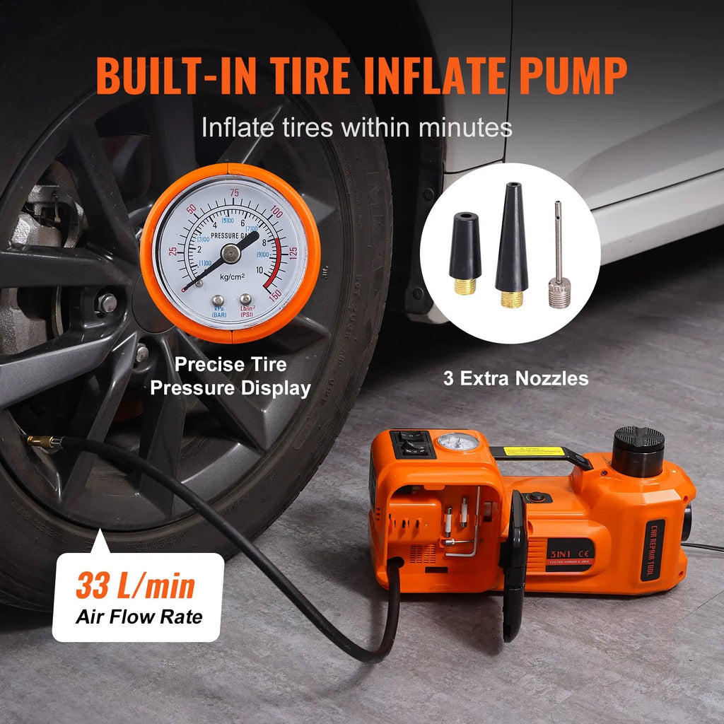 VEVOR Electric Car Jack 5 Ton with Impact Wrench & Pump