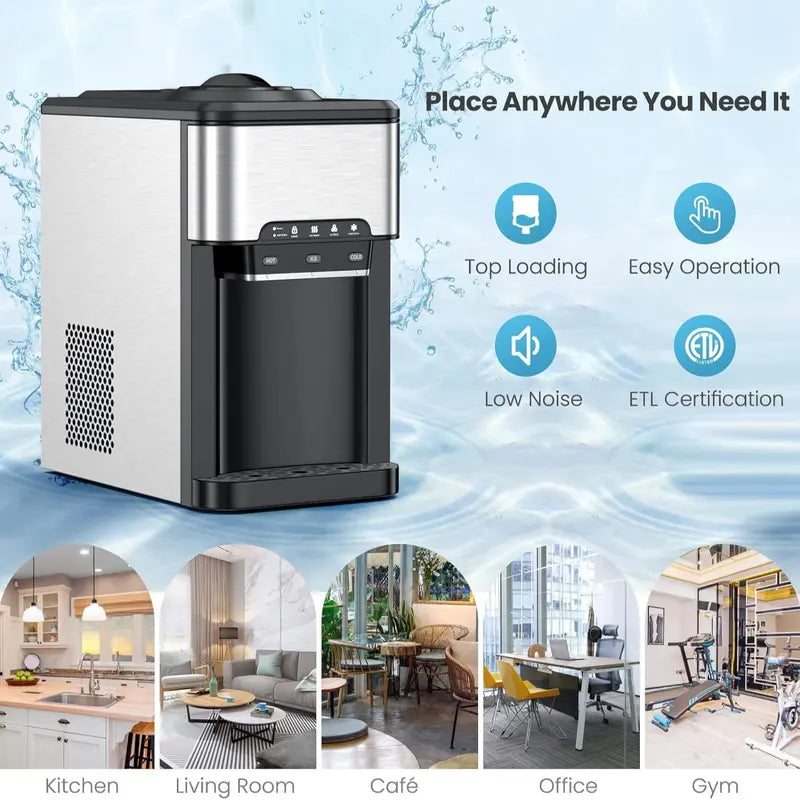 [ Linmited time deal ] 3-in-1 Countertop Water Dispenser (with Ice Maker) – Hot & Cold Water for Home, Kitchen & Office