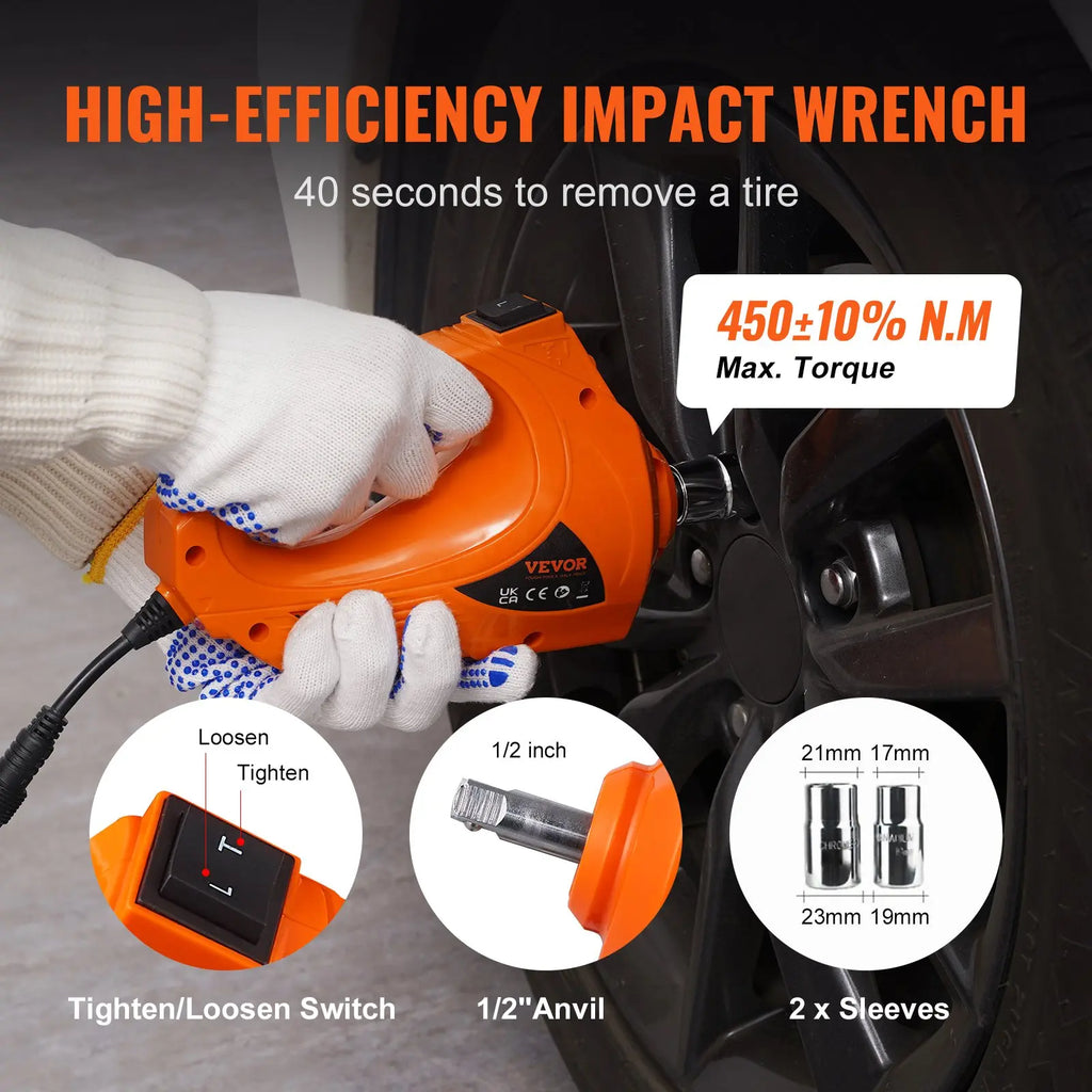 VEVOR Electric Car Jack 5 Ton with Impact Wrench & Pump