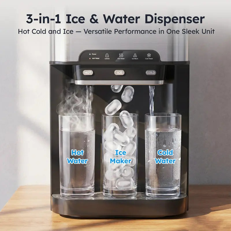 [ Linmited time deal ] 3-in-1 Countertop Water Dispenser (with Ice Maker) – Hot & Cold Water for Home, Kitchen & Office