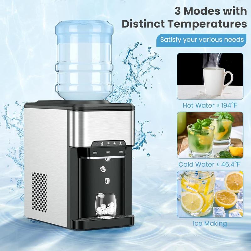 [ Linmited time deal ] 3-in-1 Countertop Water Dispenser (with Ice Maker) – Hot & Cold Water for Home, Kitchen & Office